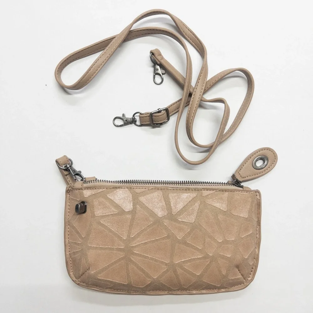 Crossbody Wallet Purse Beige Small‎ Convertible Zip Wristlet Travel Everyday